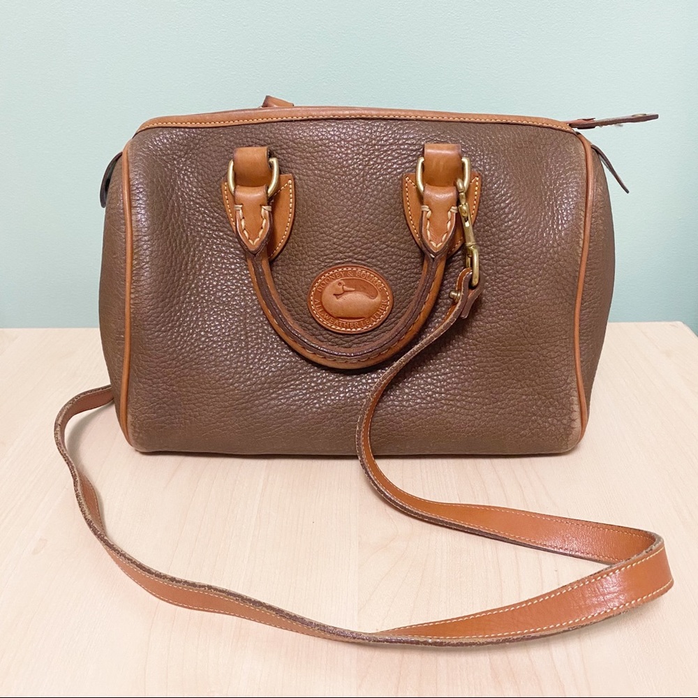 Vintage Dooney & Bourke Satchel Brown Tan Leather